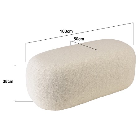 LEOPOLD - Bank van beige fijne bouclé stof LEOPOLD